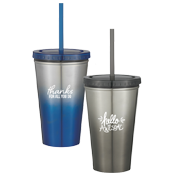 Stainless Steel Tumbler with Straw
