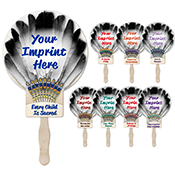 Awareness Feather Hand Fan- Native
